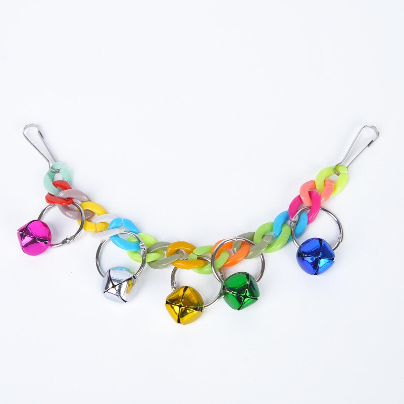Horn Set Ring Bird Bell Toy Large Bird Toys For Parrots Suspension Macaw Parrot Toys For Birds Chewing Toy Bird Cages For Parrot