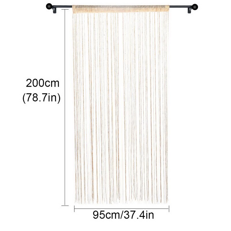Kleurrijke String Chain Gordijn Shiny Kwastje Lijn Gordijnen Venster Deur Divider Drape Woonkamer Decor Volant Woondecoratie: B-champagne