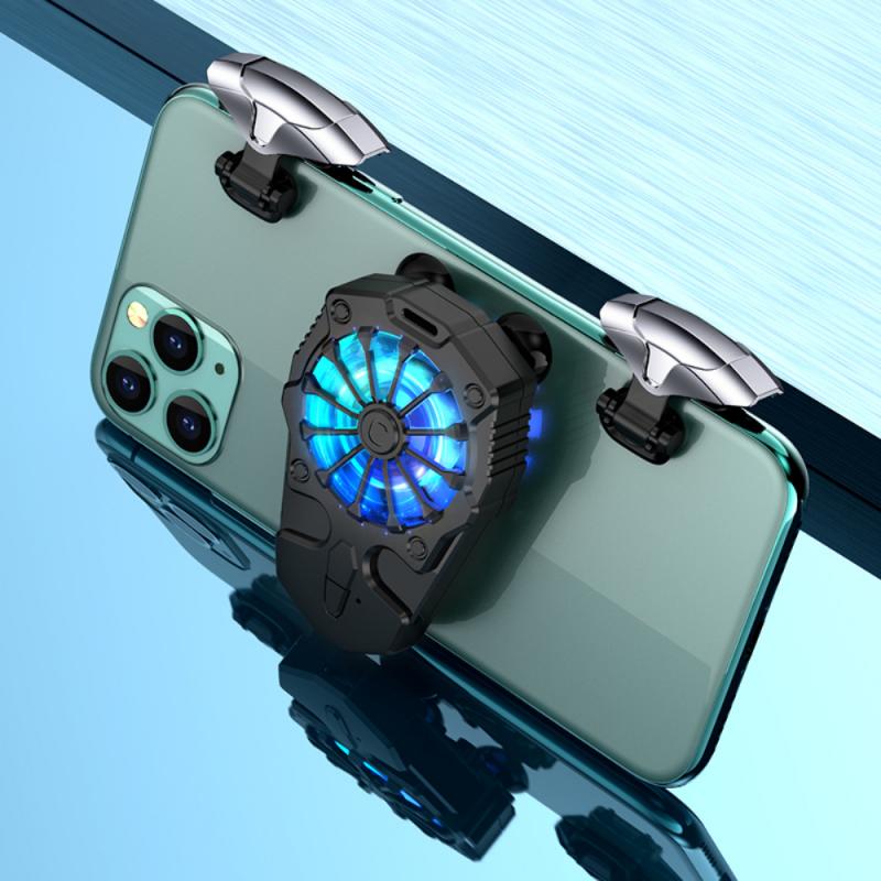 2-In-1 Universal Mobile Phone USB Game Cooler System Cooling Fan Gamepad Holder Stand Radiator For IPhone Tablet Huawei Phone