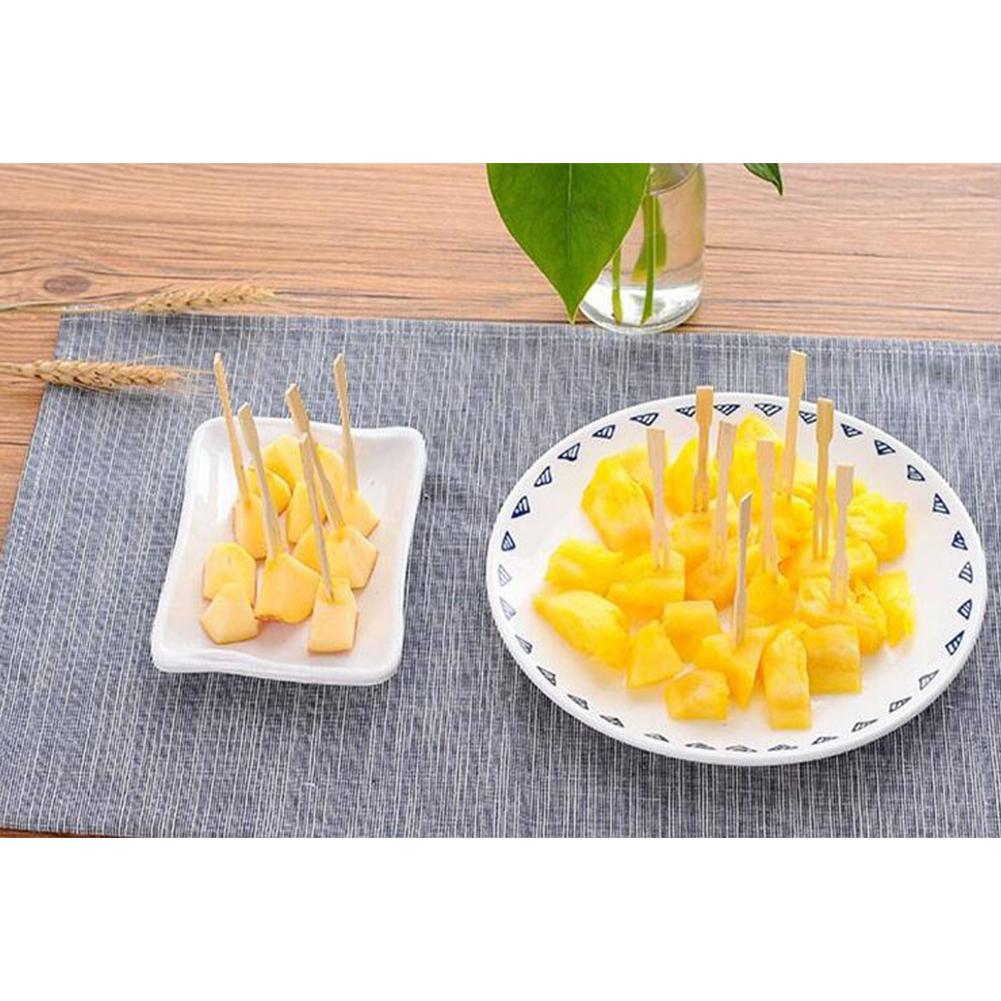 Glorystar 100 Stks/pak Bamboe Fruit Vorken Wasbare Dessert Cake Vorken Party Dessert Gebruiksvoorwerp