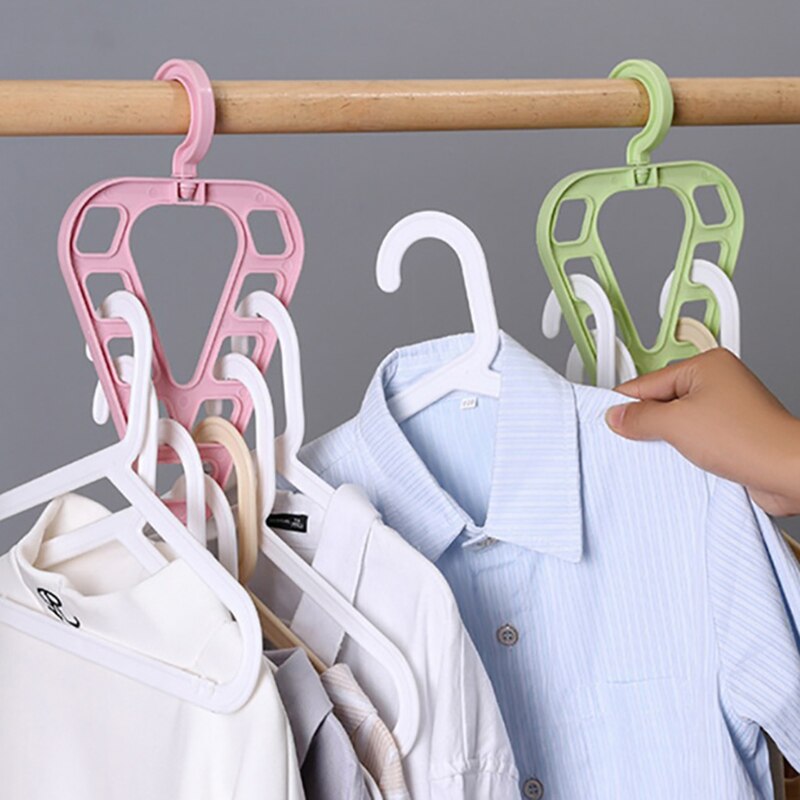 Rotating Clothes Nine-hole Hanger Multi-function Folding Wardrobe Storage Rack