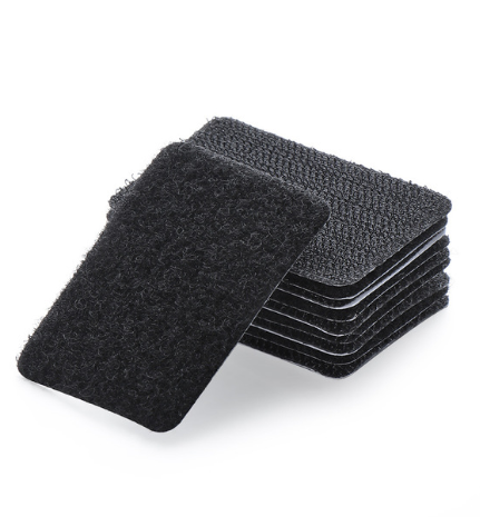 5 Pairs Zelfklevende Haak Lus Sluiting Tape Anti Curling Vloerkleed Mat Grijper Beddengoed Sofa Tapijt Antislip vaste Sticker: black  square