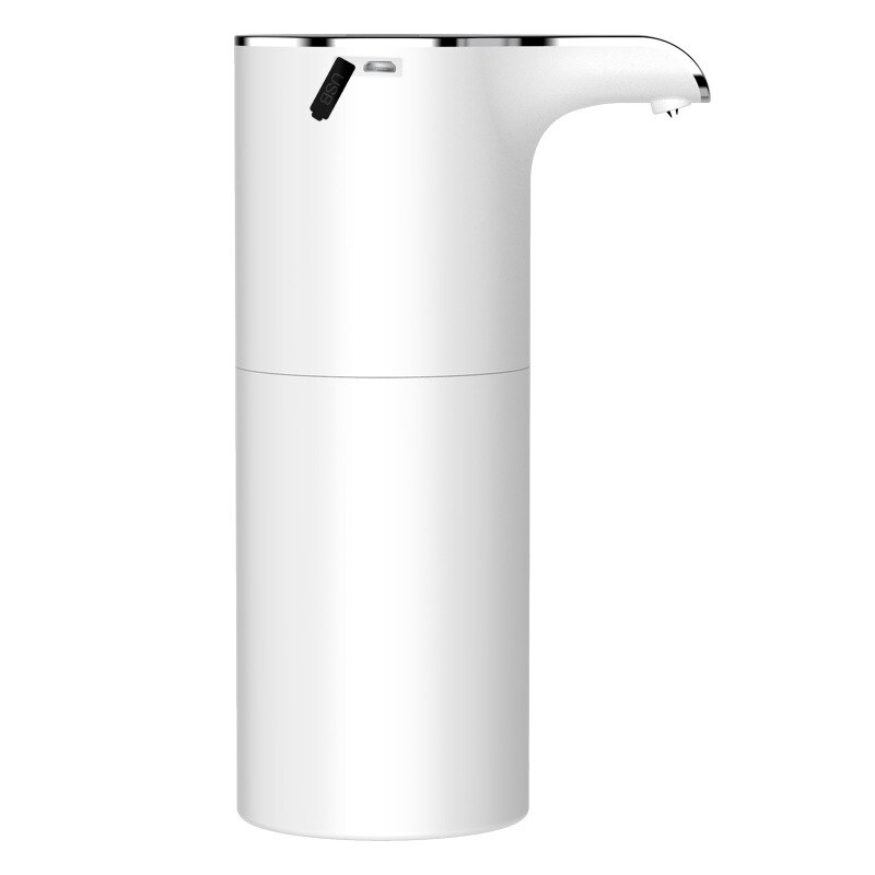 450ml såpedispenser automatisk berøringsfri håndsåpe usb oppladbar skumsåpedispenser for bad hotell toalett: Hvit