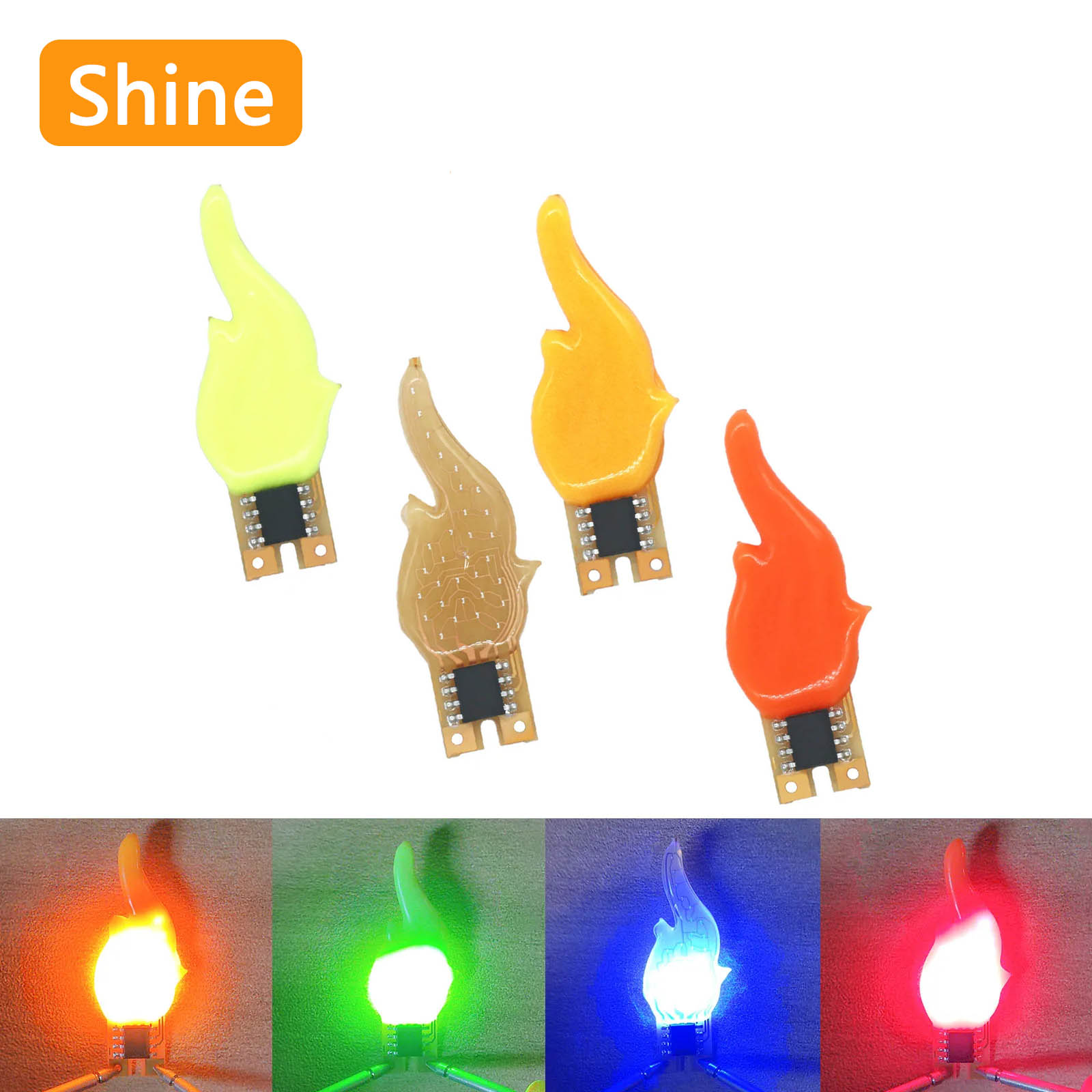 LED COB Flash Light Candles DC3V Edison Flame LED Filament 2200K Red Green Blue Pink Birthday Home Decorative Accessories DIY