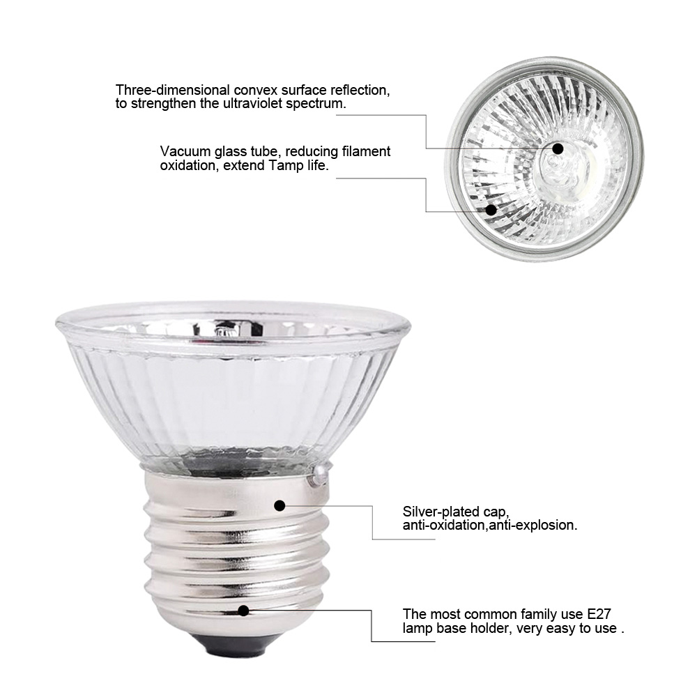 E27 Timeable Reptile Heat Lamp with Dimmable for Reptiles Tortoise Lizard UVA UVB Lamp Amphibians Lizards Temperature Controller