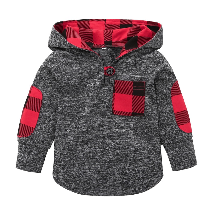 Kids Boys Girls Clothes Warm Tops Coats Baby boy sweater shirt Cotton long-sleeved plaid Baby boys casual wear