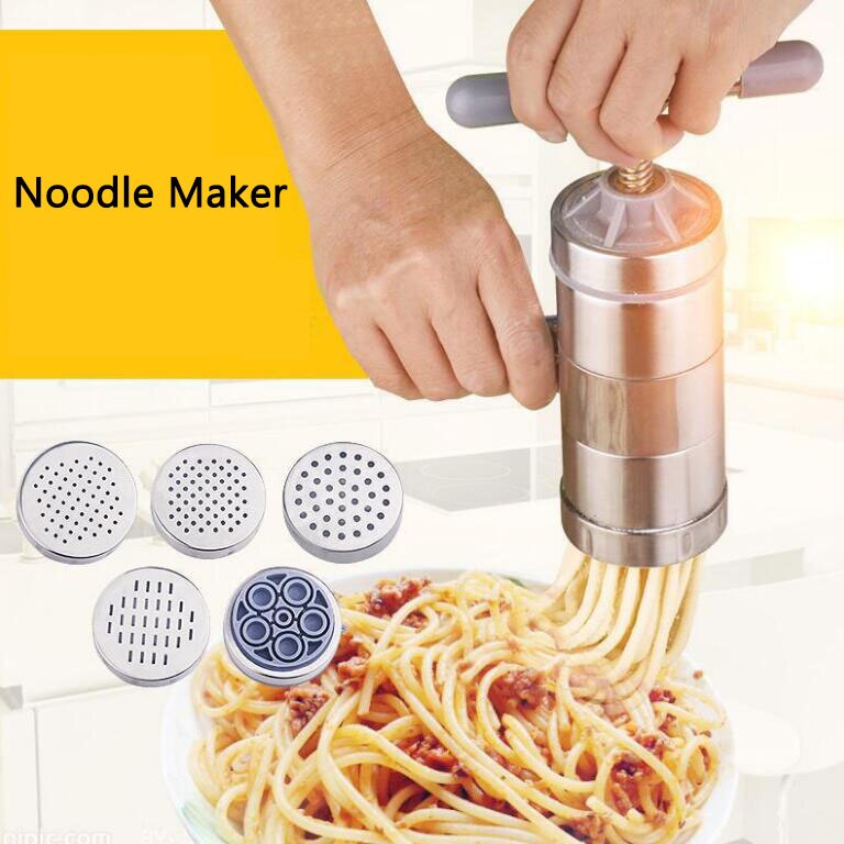 Prensa Manual de Fabricante de fideos de acero inoxidable, máquina para Pasta, cortador con manivela, exprimidor de frutas, utensilios de cocina, herramientas para hacer espaguetis
