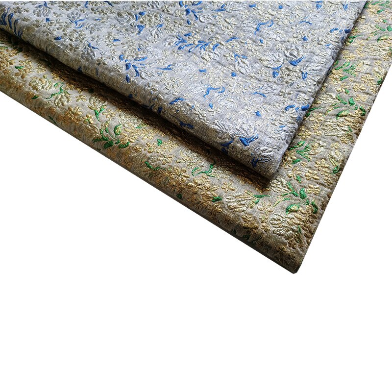Tela Jacquard de brocado dorado de para coser, Material de vestido, ropa personalizada para mujer, por metro
