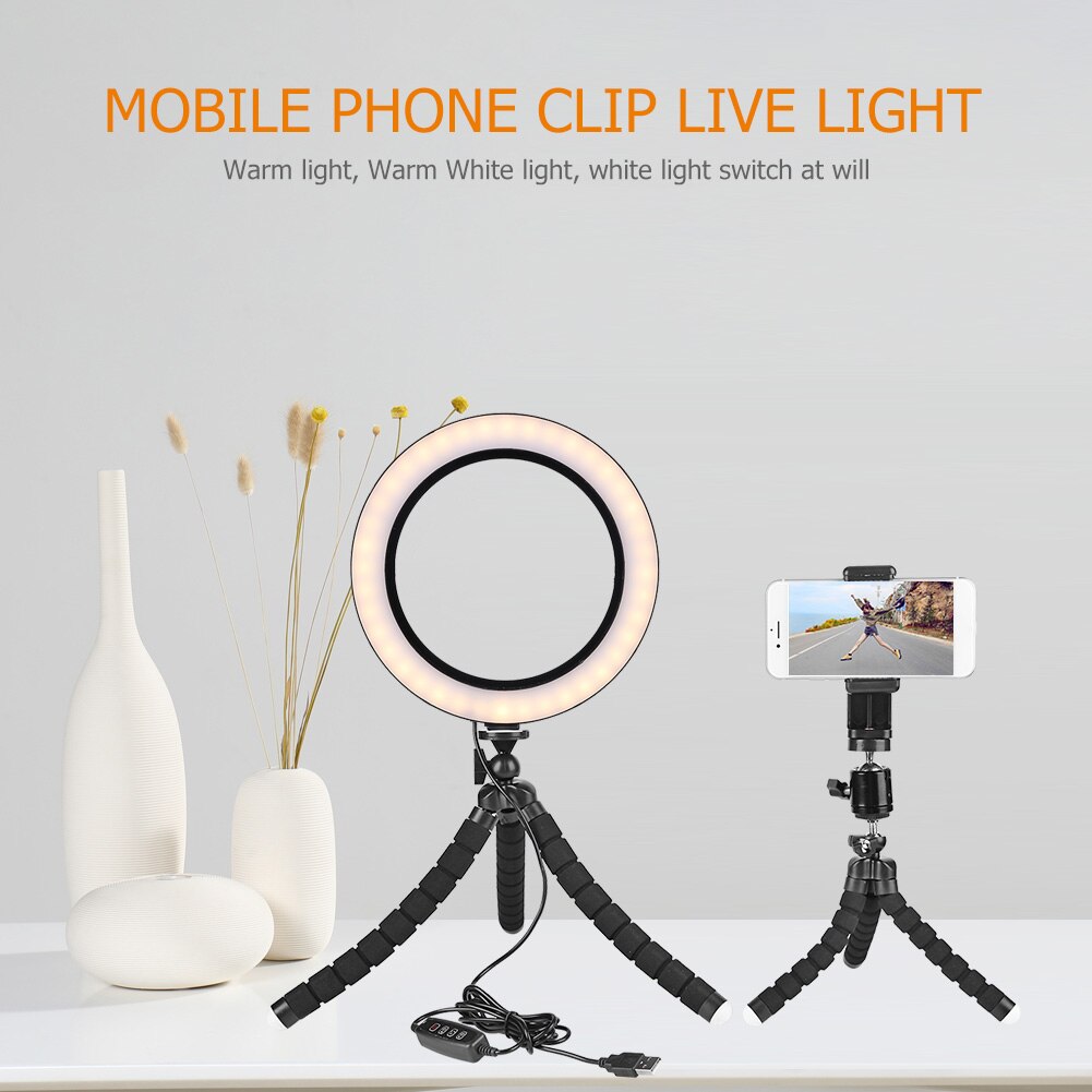 80 Led Dimbare Selfie Ring Licht Usb Powered Foto Make-Up Lamp Met Houder