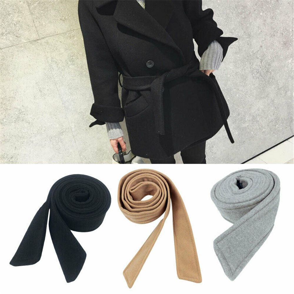 Manteau en fausse laine unisexe, ceinture, pardessus, veste, pull, 175cm x 5cm