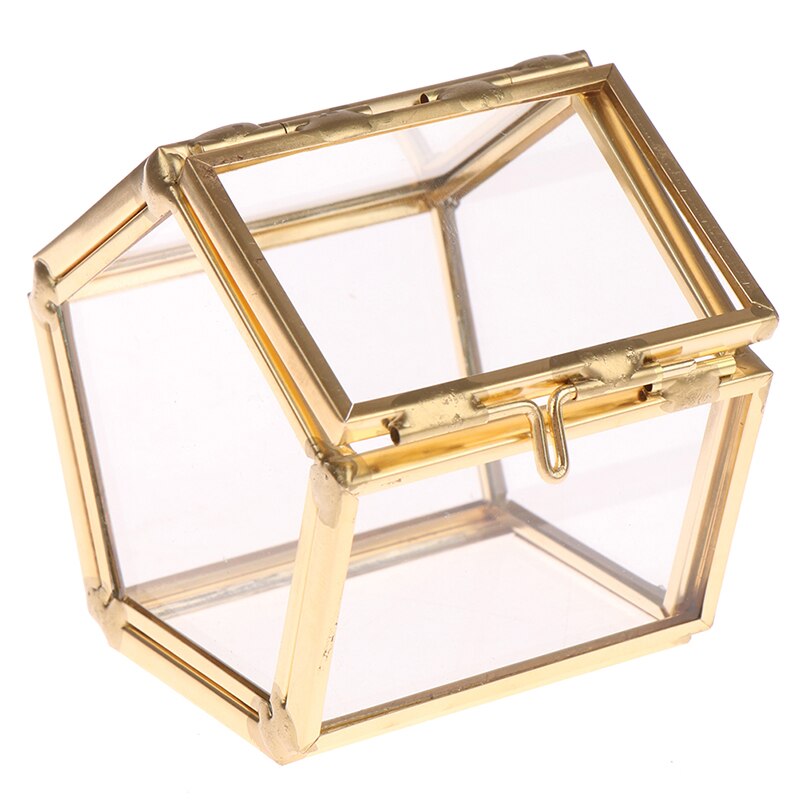 Caja geométrica de cristal transparente para joyería, organizador de joyería, soporte, caja de anillo, collar, pulseras, pendientes, accesorios de almacenamiento de joyería, 1 ud.: GD3