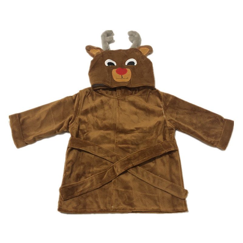 Peignoir à capuche pour bébé garçon, serviette douce et Ultra absorbante, bonne: deer boy
