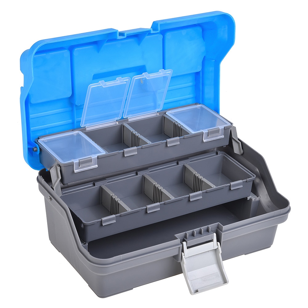 Fishing Tackle Box 3 Layer with Removable Dividers Fishing Storage Case Fishing Lure Bait Tackle Box Fish Tool
