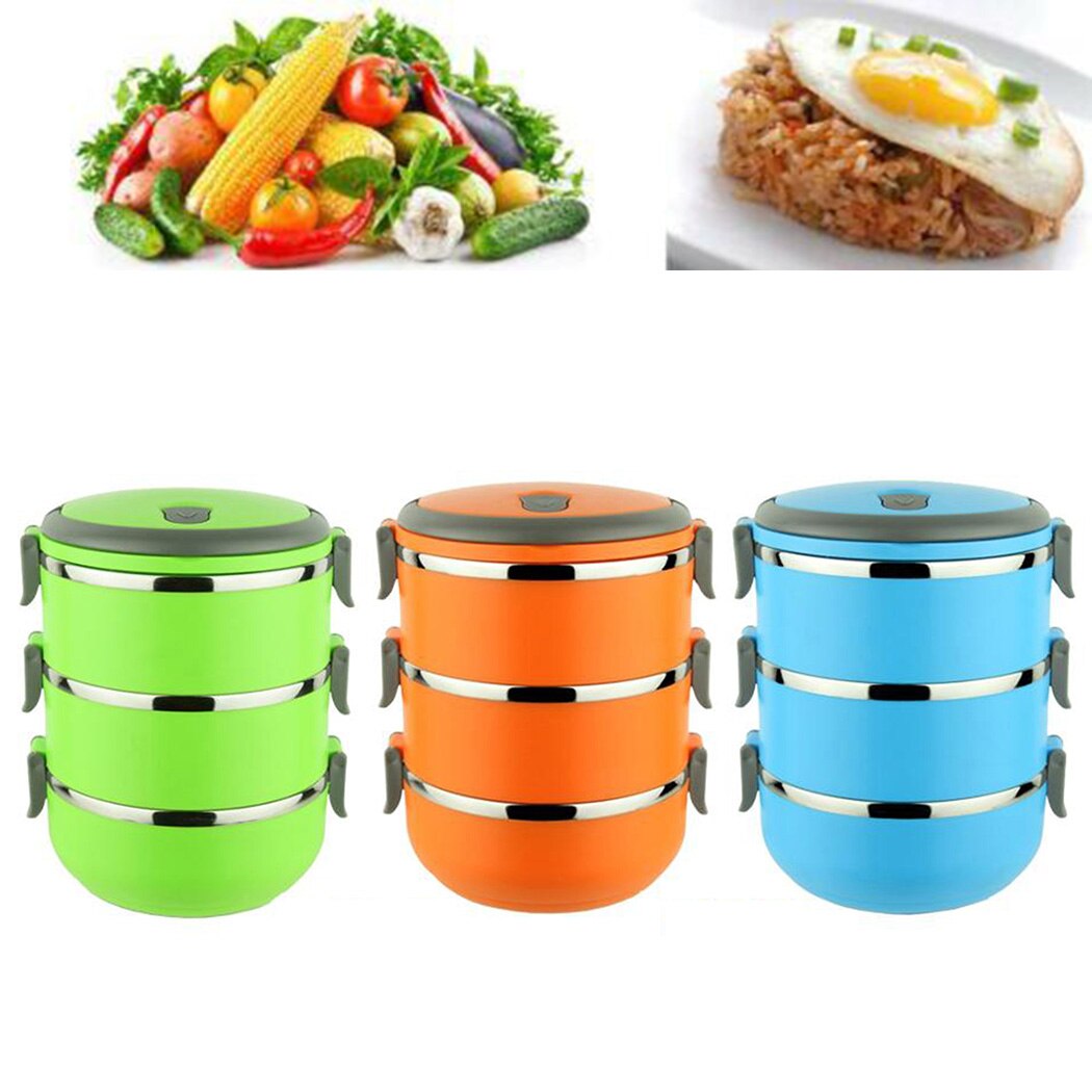 3 Layer Stainless Steel Insulated Lunch Box Food C... – Grandado