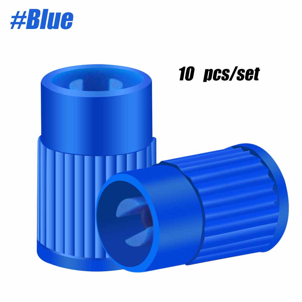 10pcs Tyre Valve Caps, Plastic Car Tire Stem Dust Covers Universal Valve Caps for Cars Trucks Motorcycles SUVs and Bikes: Blue