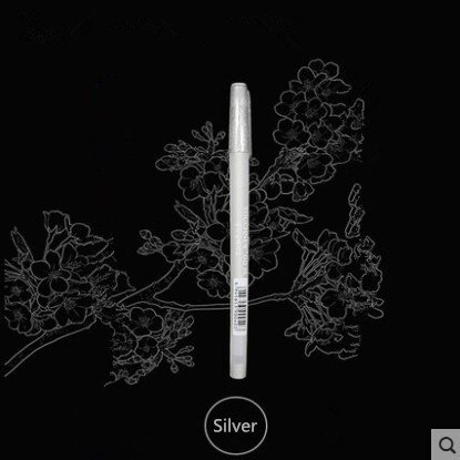 Rotuladores de pintura blanca de 0,8mm, rotuladores de Gel para arte, suministros de pintura de Manga, 1 ud.: Silver