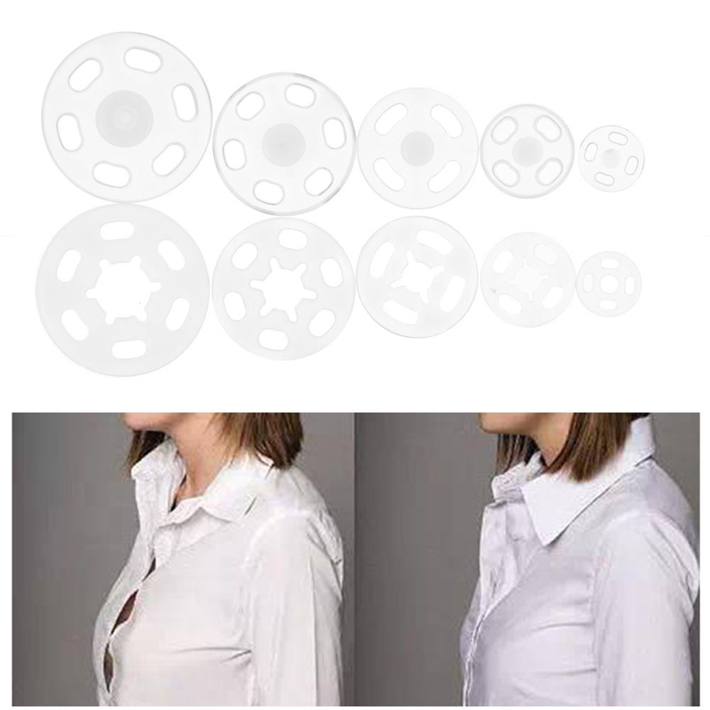 100Pcs ABS Plastic Invisible Round Snap Fasteners Press Button Transparent Flatback Stud Sewing Accessory DIY Handmade Crafts