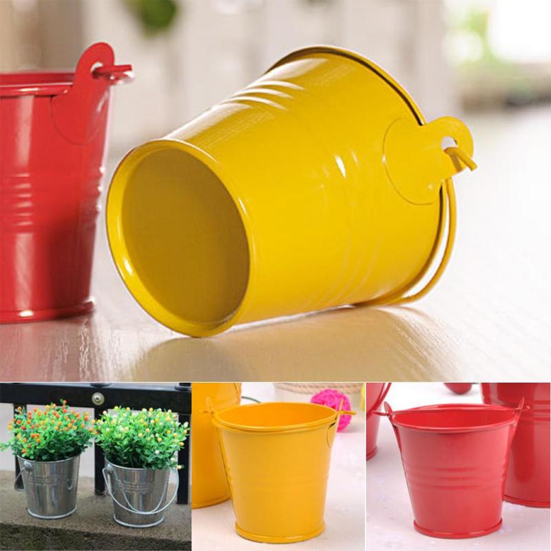 Bucket bucket Colorful Potted Home Barrel Candy Small Crafts Ornaments Tinplate Iron R8B8