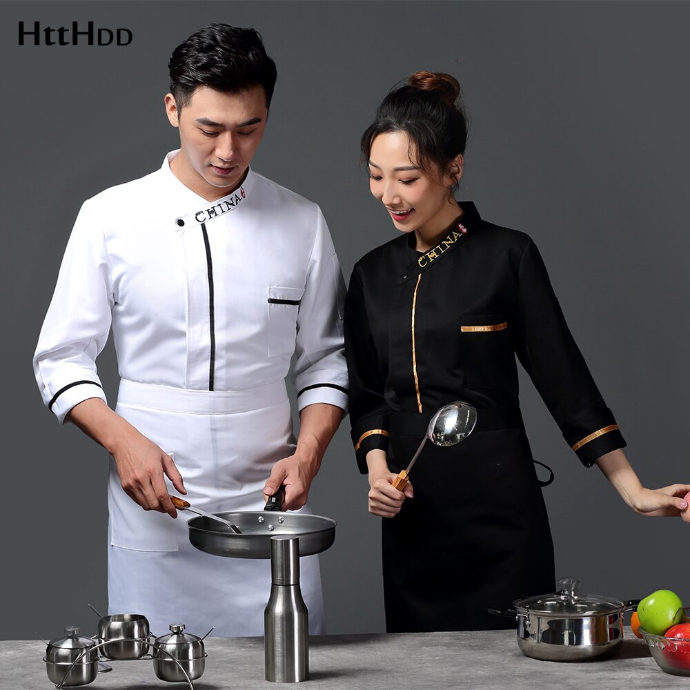 breathable casual chef jacket kitchen catering restaurant service uniform embroidered baking uniform