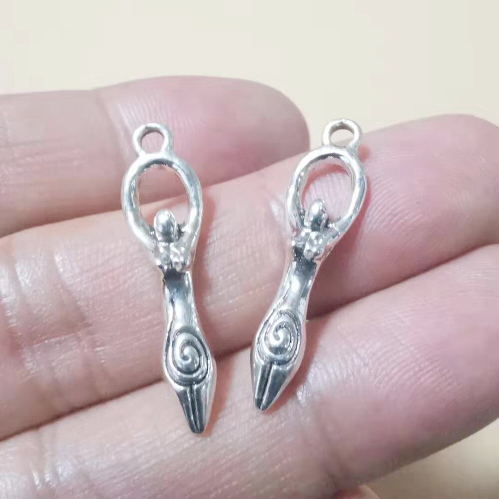 Spiral Venus Of Willendorf Fertility Goddess Charm Antique Silver Pendants Charms for Jewelry Making Necklace Bracelet Earrings
