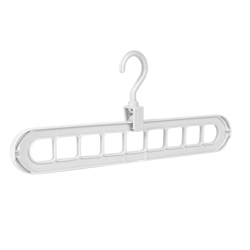 5PCS/Lot Clothes Hanger Multi-port Support Circle Clothes Drying Racks 9 Hole Rotating Multifunction Plastic Scarf Storage Rack: White