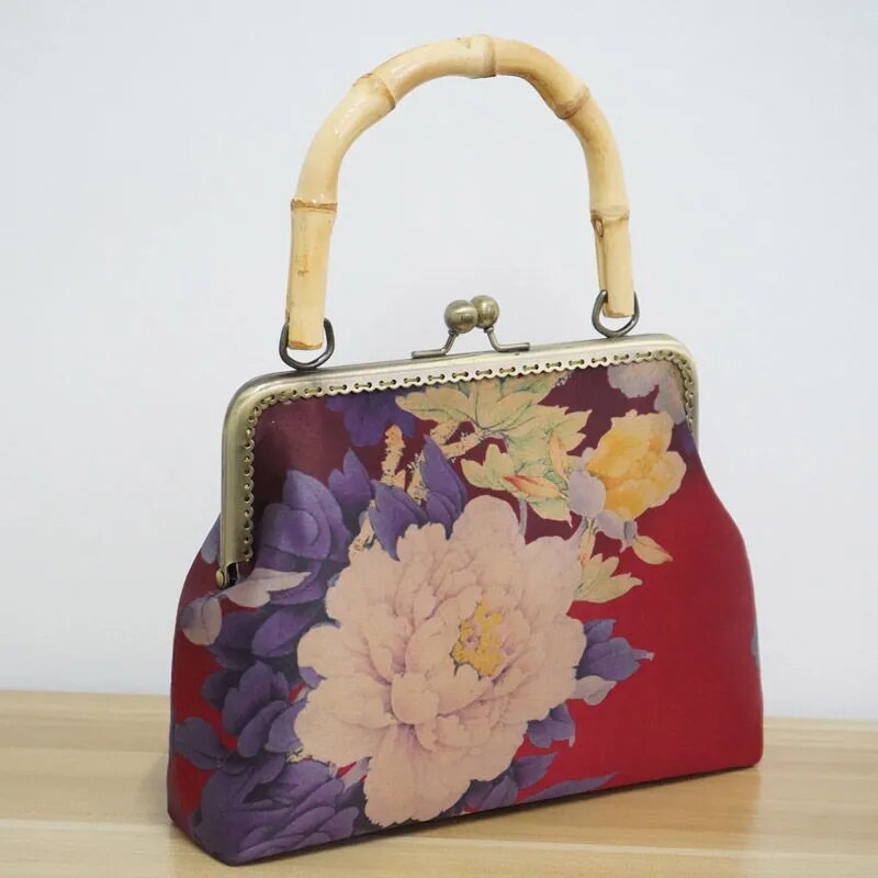 Bolsa de mão artesanal pura de bambu, bolsa feminina com fecho para mão, nova bolsa transversal de ombro, alça de corrente de 2021 cm, 120