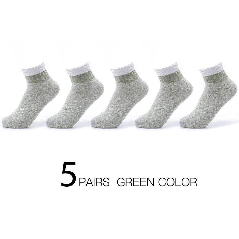 HSS Brand Women Cotton Striped Socks Pink Green Short Socks Spring Summer Breathable For Woman sock hosiery female: 5Green