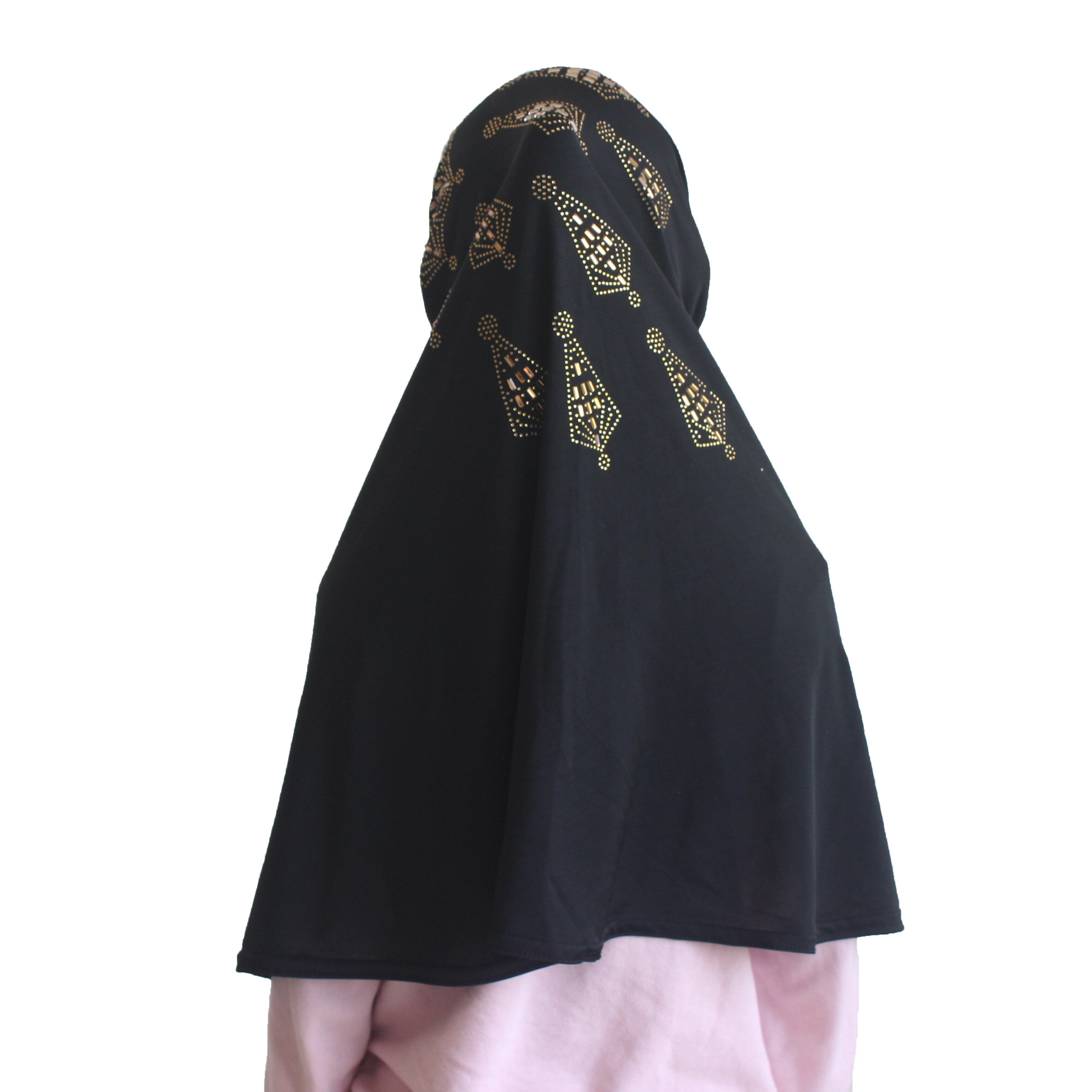 Muslimska flickor hijab islamiska halsdukar sjalar mjukt stretchmaterial för 7 to 14 år gamla tjejer med skönhetsdiamant fint mönster