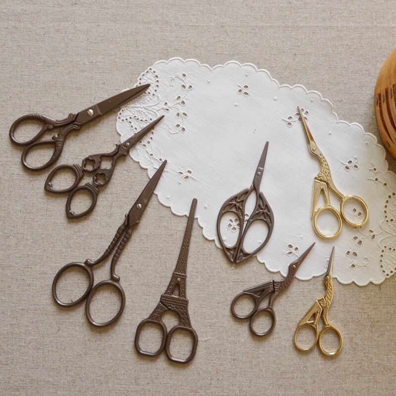 Ciseaux de tailleur Bronze or Zakka | Style la grue/grand modèle Ben/tour Eiffel, ciseaux de couture en broderie 1 X