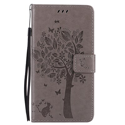 Cover Phone Case For Samsung Galaxy J5 j530 j530F EU 5.2" Flip PU Leather Shell Embossing Tree Cat Book Style Holster Bag: Gray