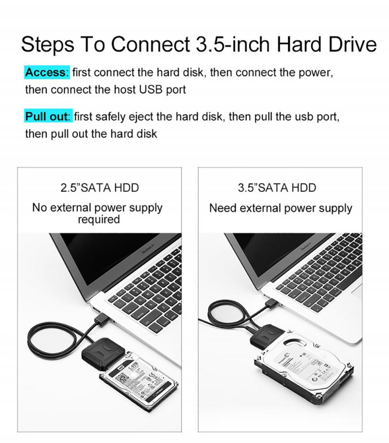 USB SATA 3.0 Cable Sata To USB 3.0 /2.0 Adapter UP To 6 Gbps Support 2.5 /3.5 Inch External SSD HDD Hard Drive 22 Pin Sata III