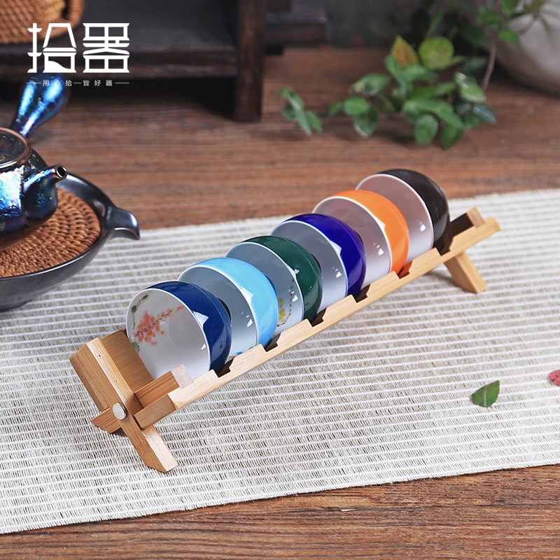 Plateau à thé chinois en bambou, fait à la main, Table à thé, planche à thé, théière Puer, conteneur de rangement, tasse, assiette, outils de cuisine, accessoires, 1 pièce