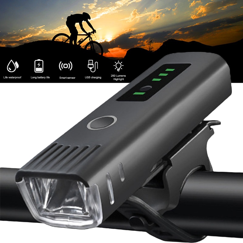 Smart Induction Bicycle Front Light USB Rechargeable Cycling Headlight Lamp MTB FlashLight Waterproof Bike Accessories