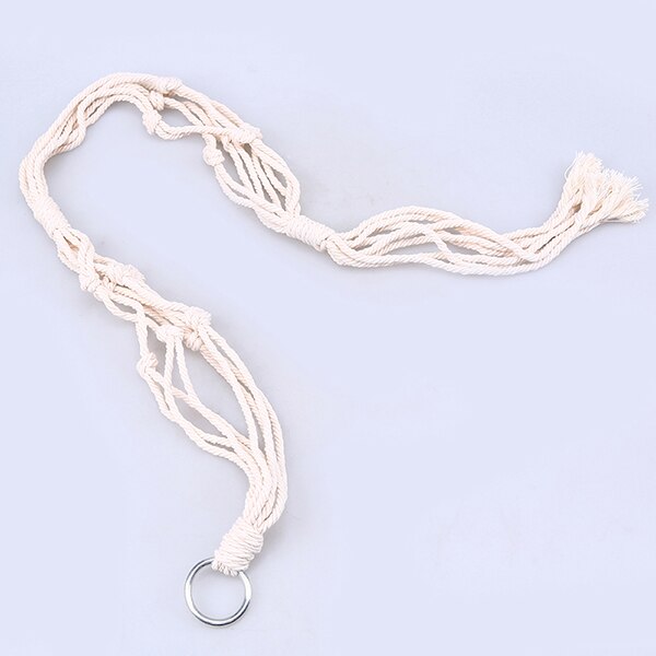 WCIC 90cm Geknoopt Macrame Plant Hanger Vintage Katoen Linnen Bloempot Mand Lifting Touw Pannenlap Tuin Gereedschap Opknoping mand: A