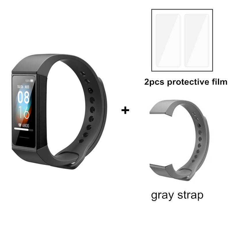 Xiaomi-pulsera inteligente Redmi Band Original, brazalete de Fitness con pantalla táctil a Color de 1,08 pulgadas, Control del ritmo cardíaco y de la música: add gray strap