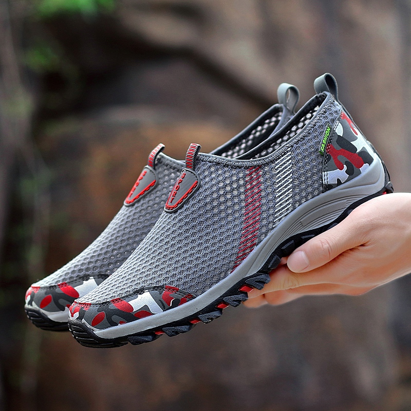 Zapatillas de deporte deportivas Trekking al aire libre transpirables de secado rápido para hombre: Gris oscuro / 39