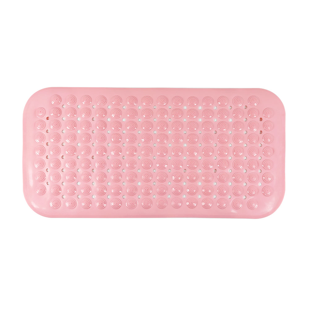 Silicone World Bathroom Anti-skid Mat PVC Bathroom Massage Foot Mat Shower Household Bathtub Mat With Suction Cup Floor Mats: Red / 400MMx800MM