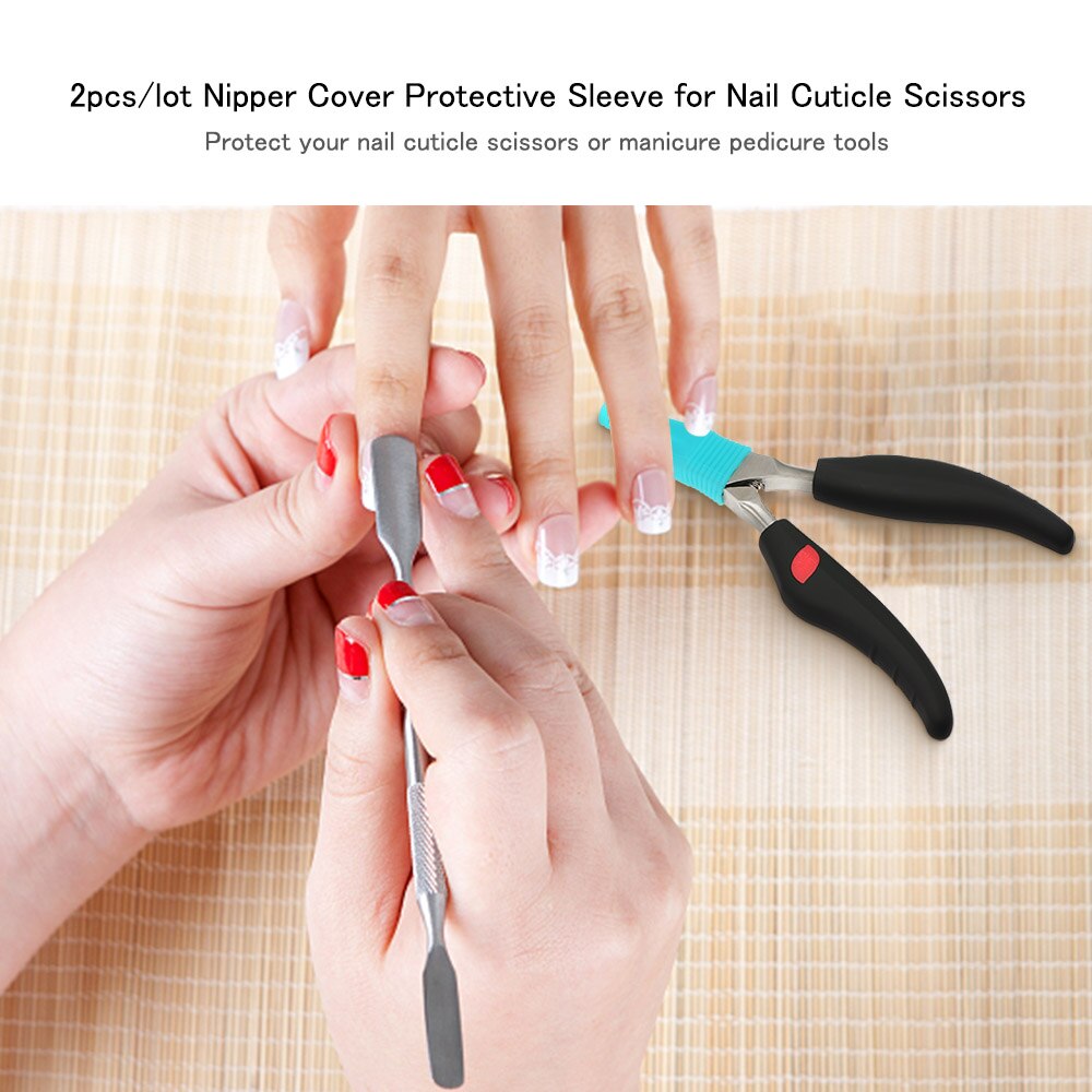 2 stk/parti nipper cover beskyttende ærme til negle neglebånd saks manicure pedicure værktøjssæt død hud saksehætte