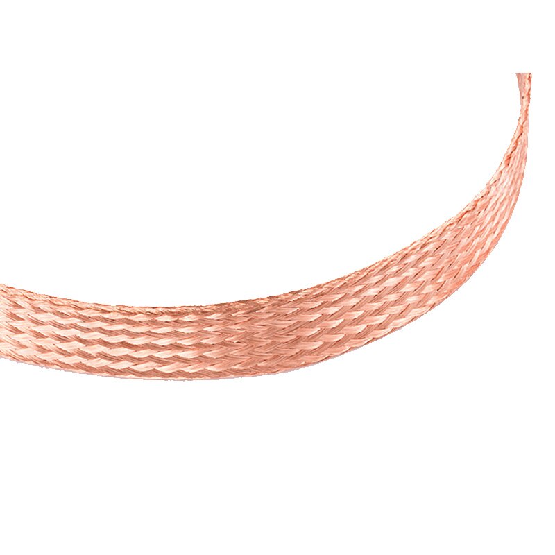 Cable trenzado de cobre puro dorado, 1 metro, 4/5/8/12/15/18mm de ancho, de alta flexibilidad