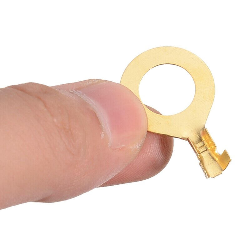 150Pcs Insulated Brass Ring Crimp Terminals Wire Connector Spade Electrical Kit