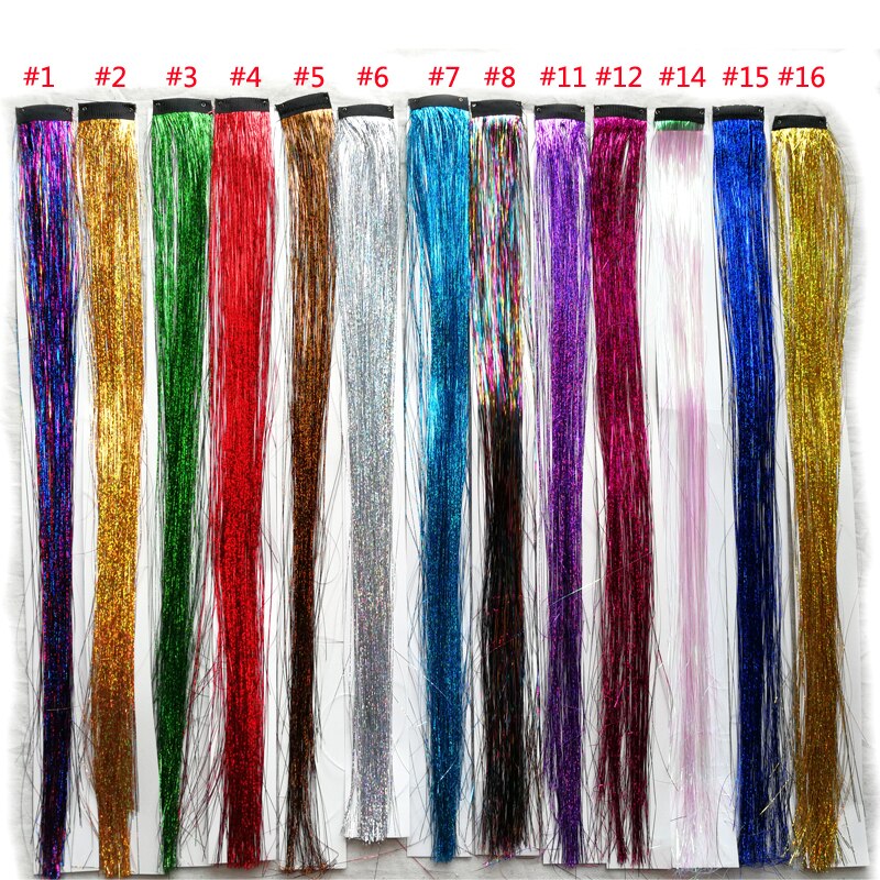 Haarversiering, glitterhaarvlechten, haarextensies met clip, highlights, nep haarstrengen, clip-in bling haaraccessoires