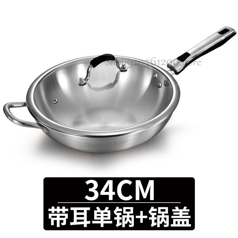 600 Duitsland Geen-Rook Non-stick Wok 304 Roestvrijstalen Huishoudelijke Ongecoat Wok Inductie Kookplaat Gas Toepassing: Old  farmer  4