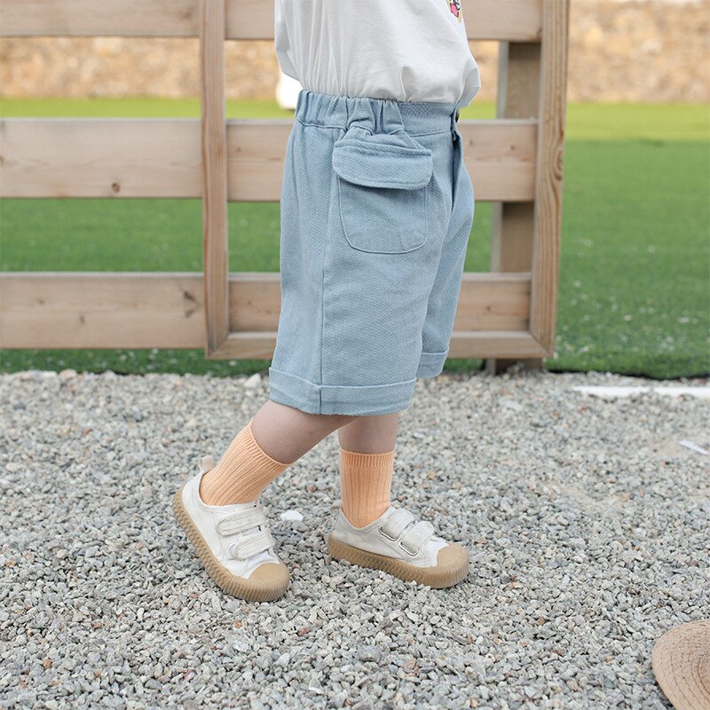 Baby drenge shorts sommer fritid knælange bukser til drenge 2 3 4 5 6 7 år småbørn børn bukser lomme baby dreng shorts
