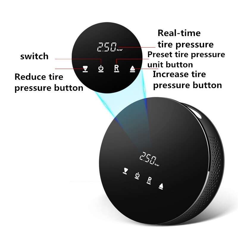 Tire Inflator Air Compressor, Digital Car Tire Pump 12V DC Portable Car Accessories Men Electric Air Pump 150 Psi Car Tires Bikes Football Preset Tire - View #8