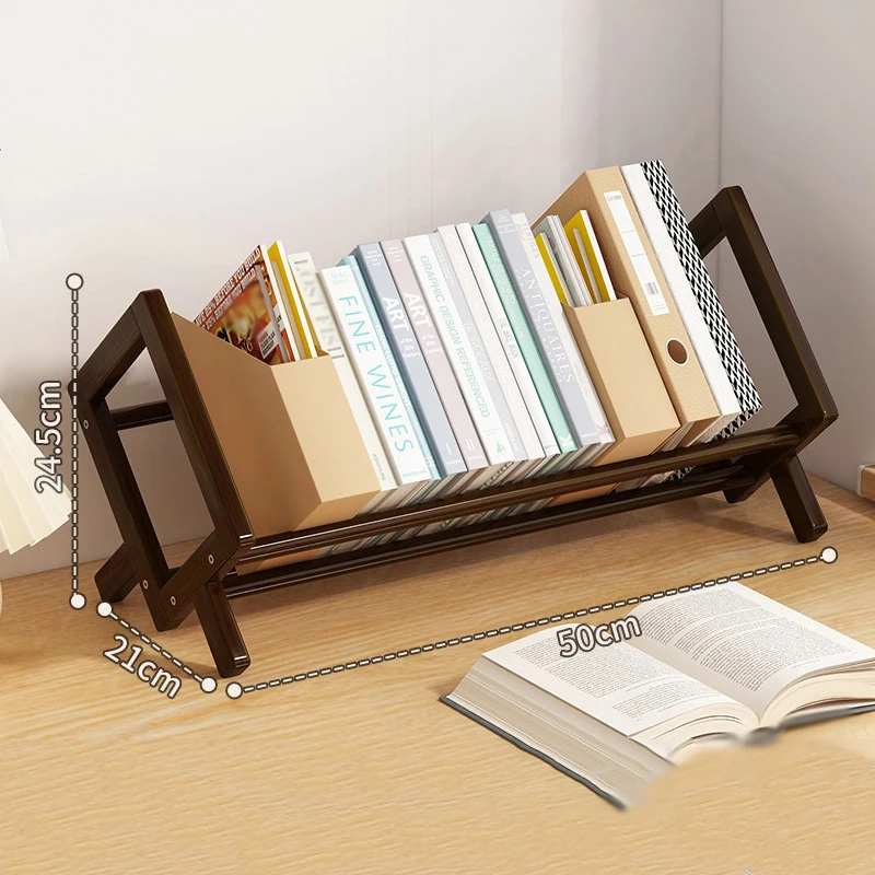 Estantería de escritorio para el hogar, estante decorativo para sala de estar, revistero de tipo económico Simple, estantes de almacenamiento finos para dormitorio a pequeña escala: Gris oscuro