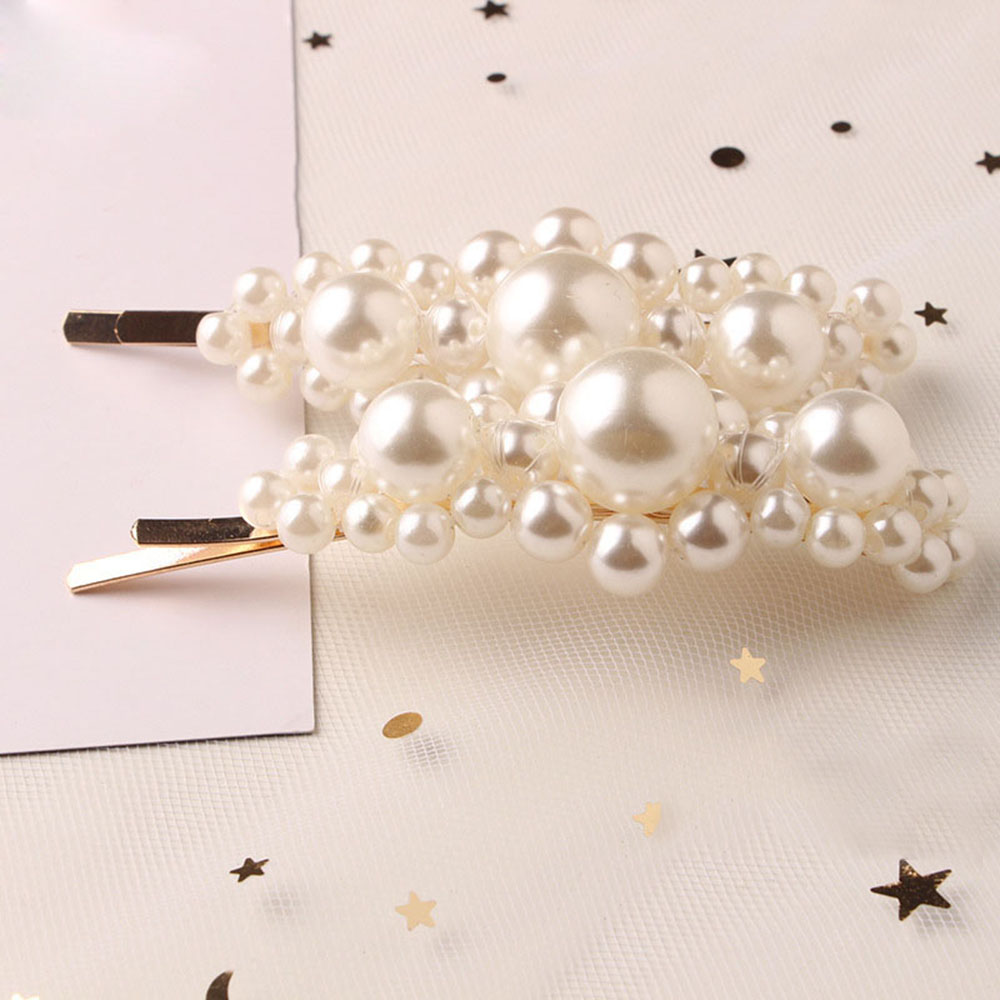 Pearl Hair Clip for Women Girl Korean Snap Barrette Stick Hairpin Hair Styling Accessories