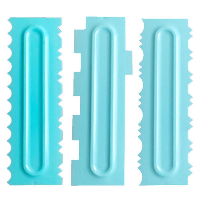Cake Scraper Plastic - 3PCS Cake Decorating Comb Smoother, Fondant Cake Pattern