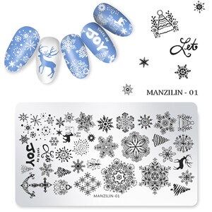 1 pièces Nail Art noël estampage plaques flocon de neige modèles bricolage ongles timbre modèle manucure outils de beauté: 01