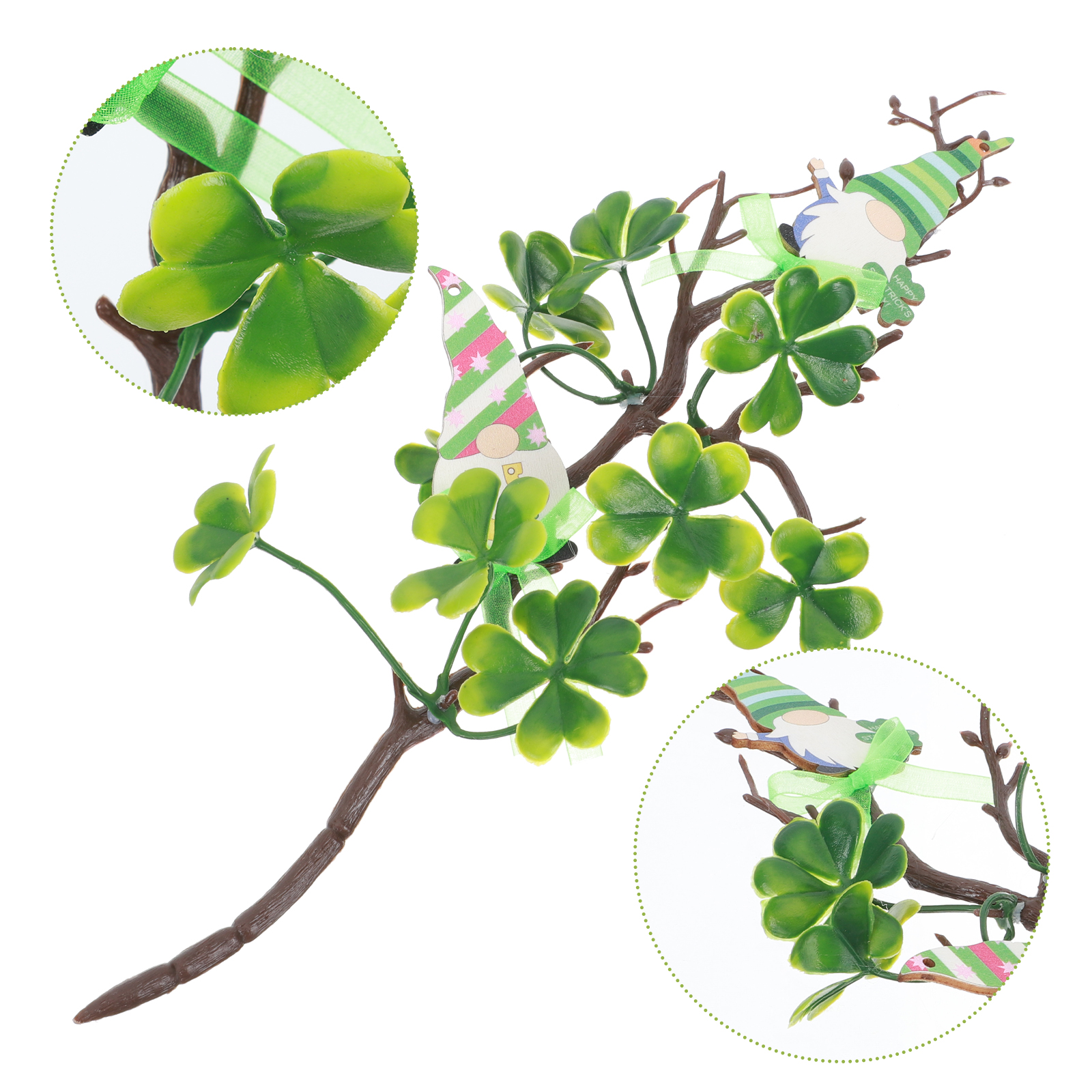 St. Patrick's Day Plastic Shamrock Decorative Simulated Branch for Party Decor: Default Title