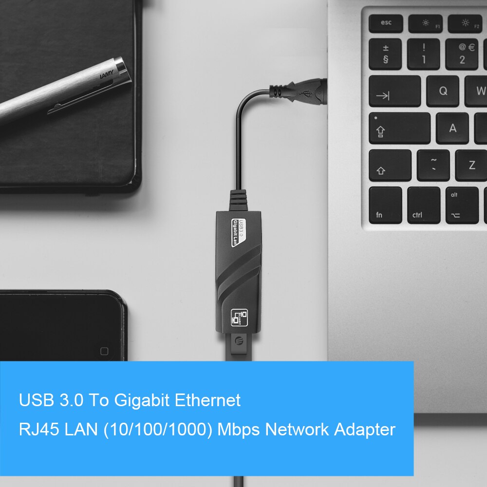 KEBIDU USB 3.0 To Gigabit Ethernet RJ45 Adapter USB 3.0 Ethernet Network LAN 10/100/1000Mbps Network Card For PC Computer